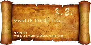 Kovalik Eulália névjegykártya